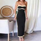 Damen Maxikleid mit elegantem Herz-Ausschnitt und figurbetonter Silhouette R&B