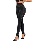 Damen Leggings mit modischem Muster und hohem Bund R&B