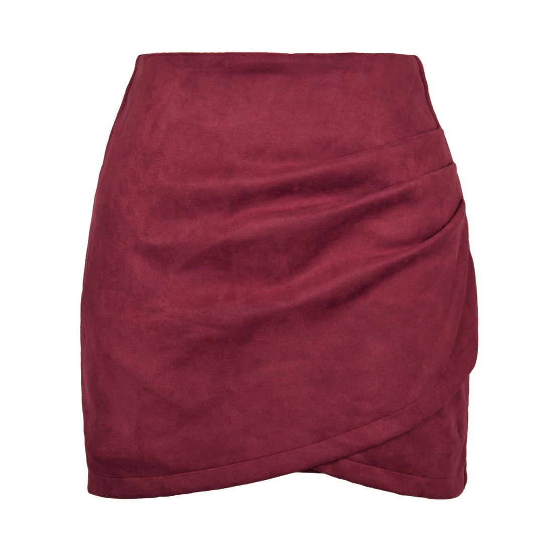 Damen High-Waist Wickelrock aus samtigem Mikrofaser R&B