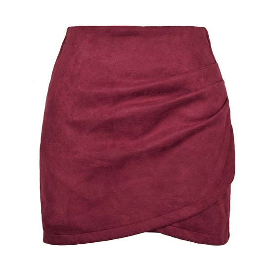 Damen High-Waist Wickelrock aus samtigem Mikrofaser R&B