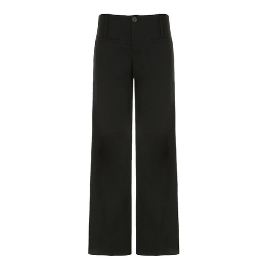 Damen Weite Chinohosen mit hohem Bund und seitlichen Taschen R&B