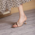 Damen Slipper mit dekorativem Knotendesign und bequemem Absatz R&B