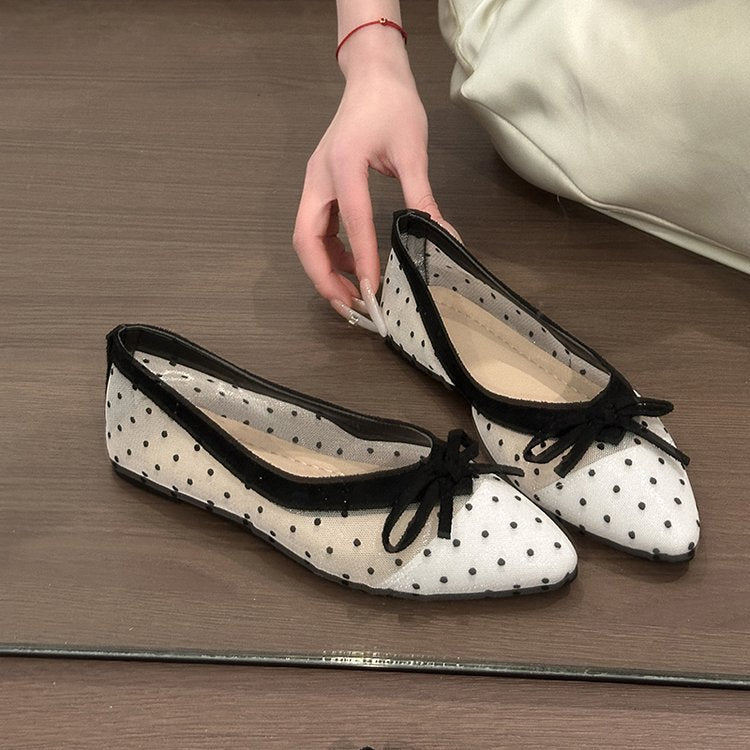Damen Ballerinas mit transparentem Punktedesign R&B