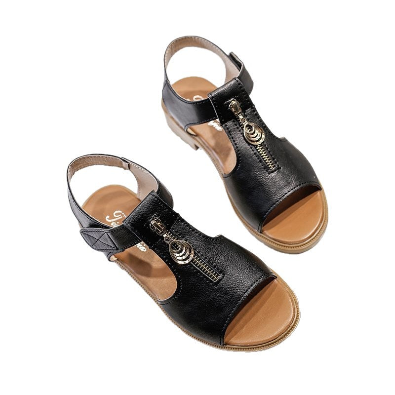 Damen Komfortable Sandalen mit verstellbarem Riemen und modischer Schnalle R&B