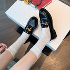 Damen Elegante Loafers aus feinem Leder mit glänzenden Akzenten und gepolstertem Fußbett R&B