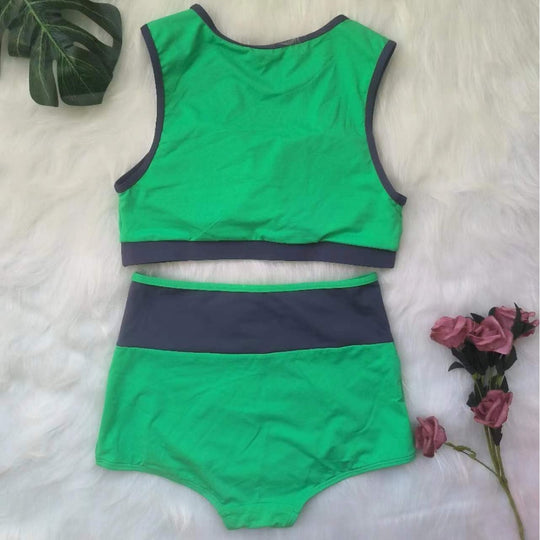 Damen Sportliches Bikini-Set mit hoch geschnittenem Höschen R&B
