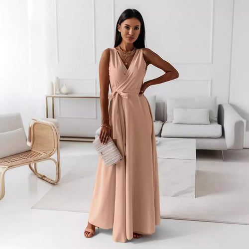 Damen Elegantes Wickel-Minikleid mit tiefem V-Ausschnitt und fließendem Stoff R&B