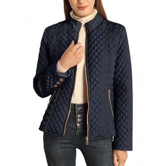 Damen gesteppte Freizeitjacke mit hohem Kragen R&B