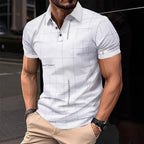Herren Poloshirt mit modernem grafischen Druck und atmungsaktiven Eigenschaften