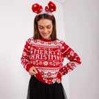 Damen Weihnachts-Pullover mit festlichem Motiv und kuscheligem Strick R&B