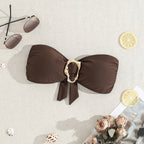 Damen Bandeau-Bikini mit eleganter Goldschließe R&B