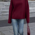 Damen Oversized Pullover mit hohem Kragen R&B
