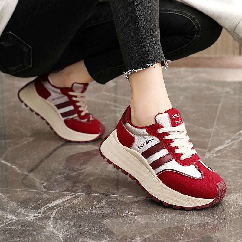 Damen modische Sneakers mit atmungsaktiver Oberflächentextur und robustem Sohlenprofil R&B