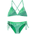 Damen Triangel-Bikini-Set mit buntem Muster und verstellbaren Trägern R&B