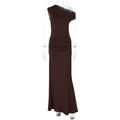 Damen Elegantes Wickel-Maxikleid mit asymmetrischer Schulterpartie R&B
