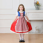 Damen nan traditionelles Kinder-Dirndl Kleid mit geraffter Schürze und Spitzenbesatz R&B
