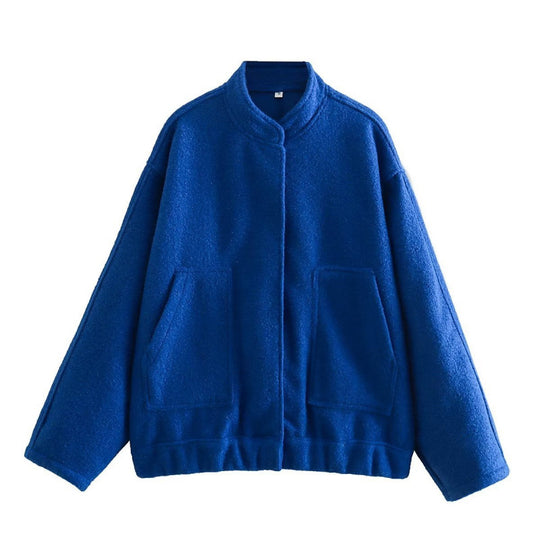 Damen coole Oversize-Jacke aus weichem Wollmix R&B