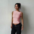 Damen Figurbetontes Top mit feinen Rüschendetails R&B