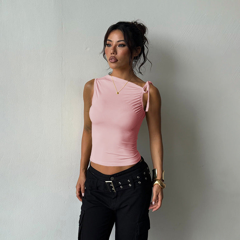 Damen Figurbetontes Top mit feinen Rüschendetails R&B
