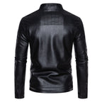 Herren hochwertige Kunstlederjacke mit gesteppter Schulterpartie