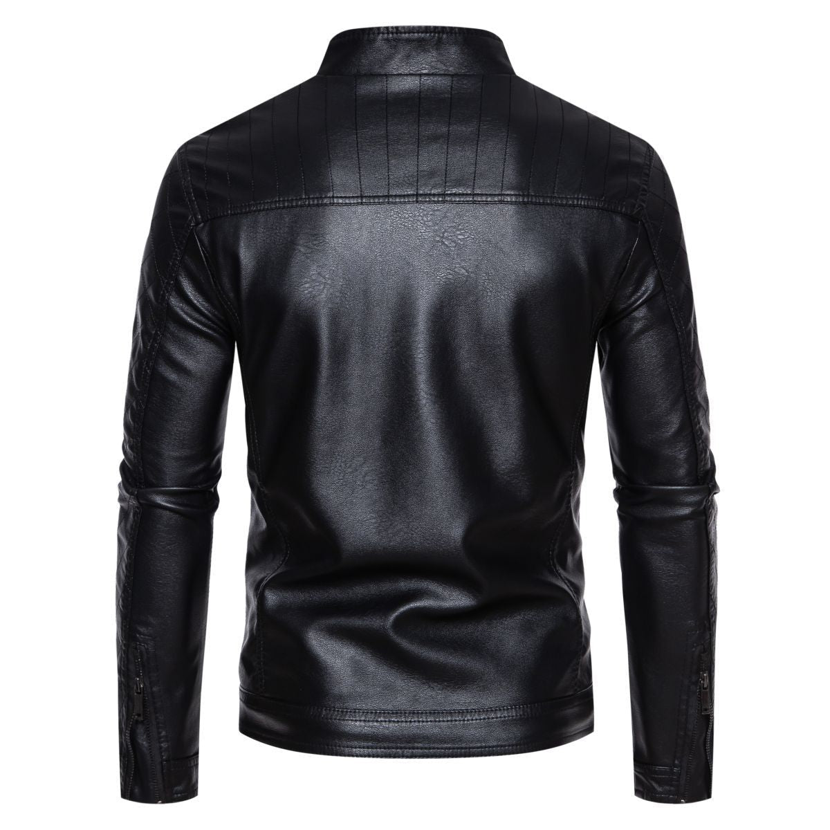 Herren hochwertige Kunstlederjacke mit gesteppter Schulterpartie