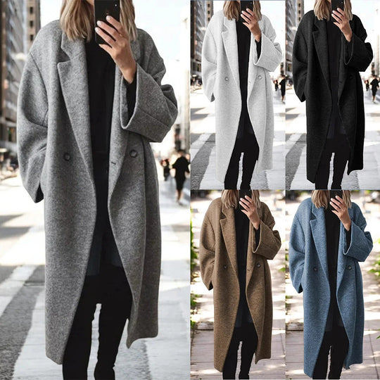 Damen oversized Wollmantel R&B