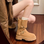 Damen Modische Stiefel mit Riemen-Details und rutschfester Sohle R&B