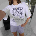 Damen T-Shirt mit coolem Grafikprint und lässiger Passform R&B