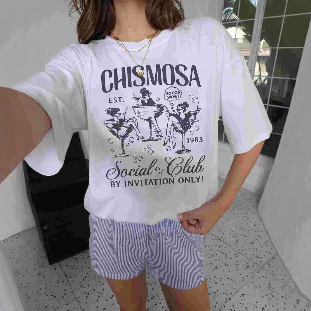 Damen T-Shirt mit coolem Grafikprint und lässiger Passform R&B