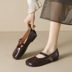 Damen Ballerinas mit elegantem Riemen und hochwertiger Lackoberfläche