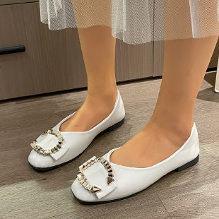 Damen Ballerinas mit extravaganten Schmuckdetails R&B