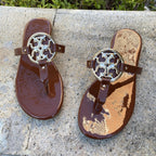 Damen Flip-Flops mit elegantem Logo-Applikation R&B