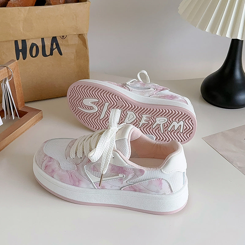 Damen Trendige Sneakers mit luftiger Mesh-Oberfläche und elastischem Schnürsystem