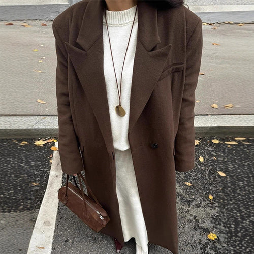 Damen Übergröße langes Blazer mit Taschen und klassischem Schnitt R&B