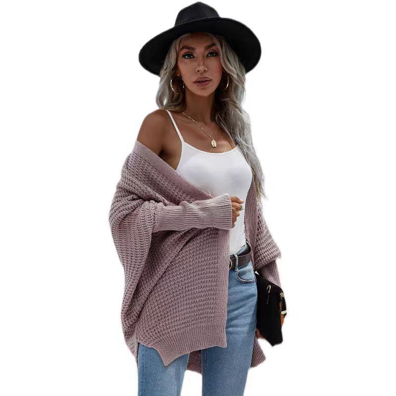 Damen luftige Strickjacke mit offenes Design und feiner Maschenstruktur R&B
