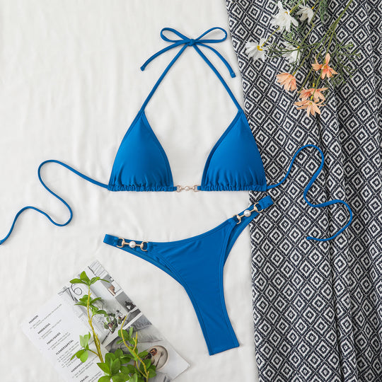 Damen Triangel-Bikini mit eleganten Goldakzenten R&B