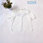 Damen Modische Bluse mit Rüschendetails und Puffärmeln R&B