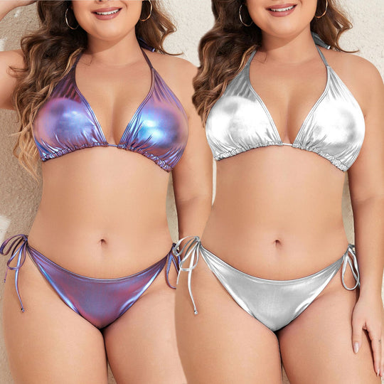 Damen Triangel-Bikini mit schimmerndem Design R&B