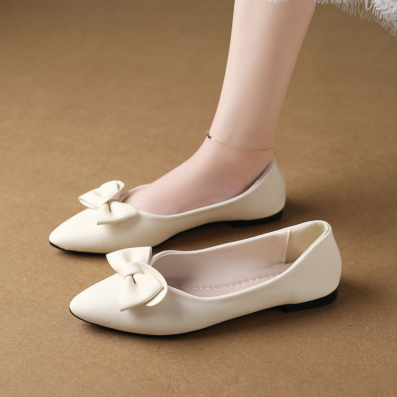 Damen Elegante Ballerinas mit modischem Schleifendetail