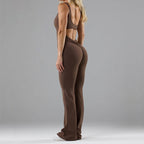 Damen Sportlicher Flared Jumpsuit mit weichem Material R&B