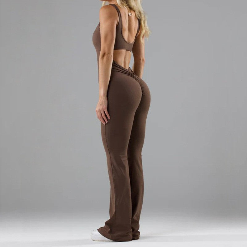 Damen Sportlicher Flared Jumpsuit mit weichem Material R&B