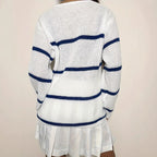 Damen lässiger Strickpullover mit Streifen R&B