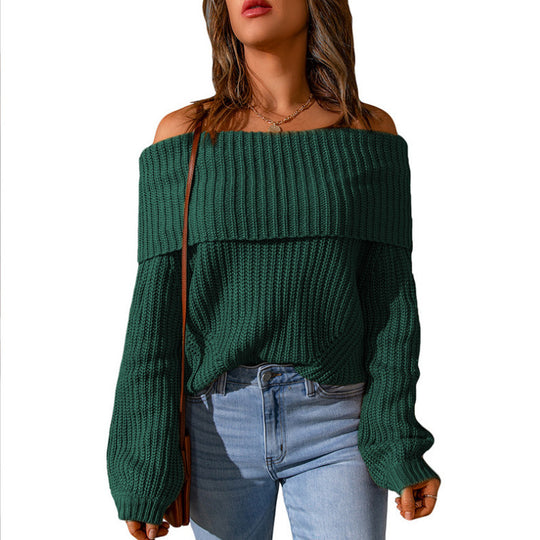 Damen Off-Shoulder Strickpullover R&B