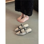 Damen spitze Slipper mit verspieltem Schleifendetail R&B