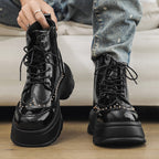 Damen Trendige Stiefeletten mit funkelnden Nieten und robuster Sohle