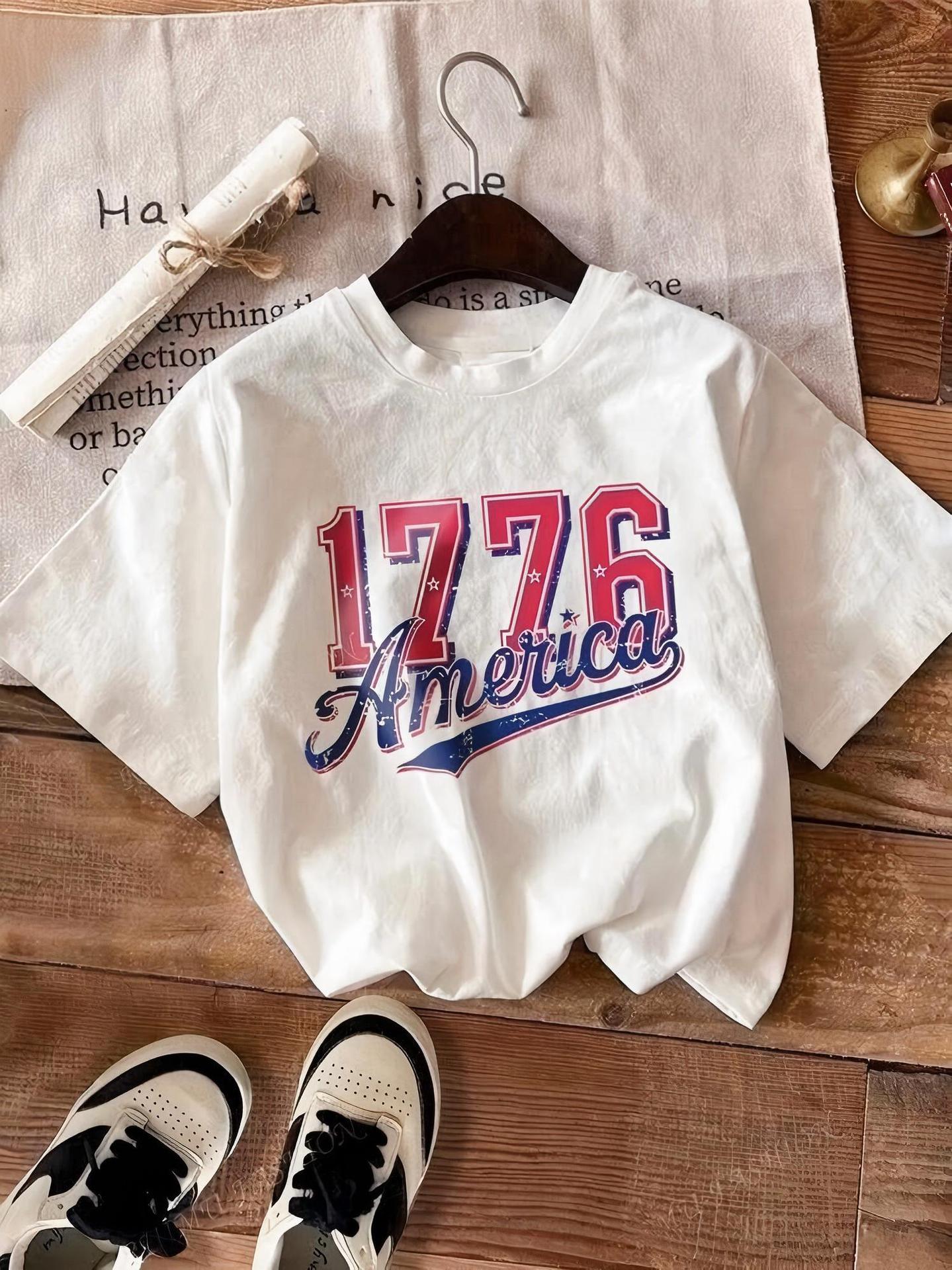 Damen lässiges T-Shirt mit auffälligem Vintage-Print R&B