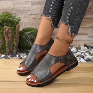 Damen komfortable Sandalen mit modischer Schnallenverzierung R&B