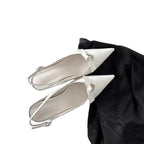 Damen Slingback-Pumps mit eleganter Schleifenverzierung und spitz zulaufendem Design
