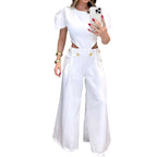 Damen Eleganter Jumpsuit mit weitem Bein und schickem Cut-Out-Design R&B