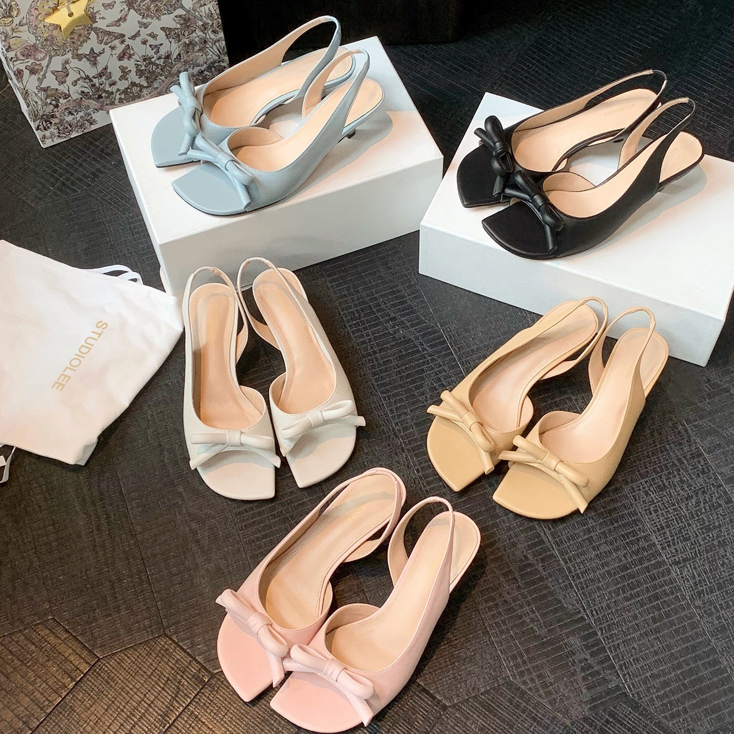 Damen Slingback-Pumps mit modischem Knoten-Detail und komfortablem Absatz